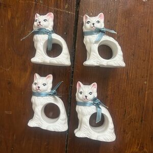Fluffy Kitty Napkin Rings Set of 4